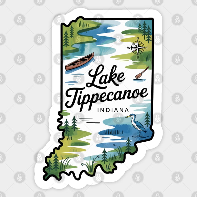 Lake Tippecanoe Sticker by JessArty